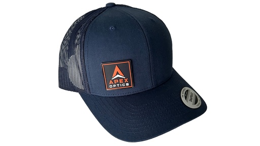 [AXA-H003] Apex Small Square PVC Patch Trucker Cap - Navy
